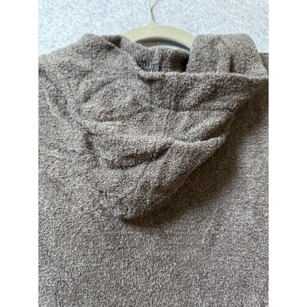 Barefoot Dreams CozyChic Lite Hooded Open Front Cardigan Brown Medium - Picture 6 of 10